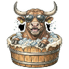 Eisbaden Bulle Stier Kuh