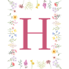 Floral initials "H", letters monogram