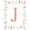 Floral Initials "J", Letters Monogram