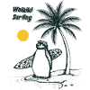 Waikiki Surfing Penguin