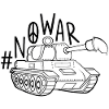 No War, tank with condom