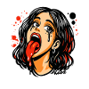 Dripping Tongue Pop Art Portrait