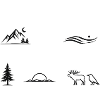Mountain Night Silhouette Nature Motif
