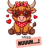 Cow with heart glasses and bandana