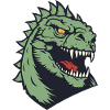 Green Dino Head Illustration