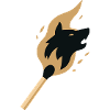 Loup Solitaire Enflammé Allumette Style Alpha
