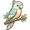 Pastel parrot on branch