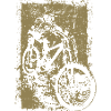 BMX Mountain Bike Downhill Silhouette Grunge