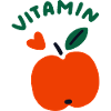Vitamin Apple Cute Healthy Fruit Design