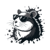 Chic hamster black glasses splash