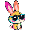 Rainbow Rabbit in Glasses