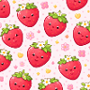 Motif à pois fraise Kawaii rose