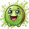 Happy Kiwi Splash Cartoon