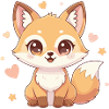 Cuddly fox with heart charm
