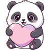 Kawaii Panda Heart Love