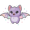 Purple Bat with Rainbow Wings