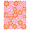 Pink-Orange Blüten Muster