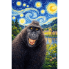 Macaque Starry Night