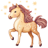 Cheval mignon avec des étoiles
