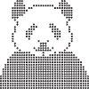 geometric panda dots portrait