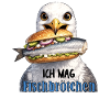 Fischbrötchen Möwe Humor
