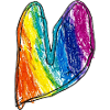 Rainbow Heart Wax Crayon