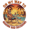 Skeleton Beach Retro Humor