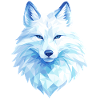 Polygon Wolf Eis Blau– Modern Art