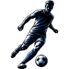 Soccer Player Silhouette Sporty Dynamic
