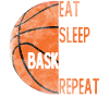 Eat Sleep Basketball Repeat basket