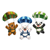 Three Bears Jump with a Parachute