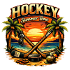 Hockey in paradise at sunset