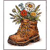 Boot Blooms Wildflower Bouquet