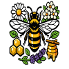 Bee and wildflowers