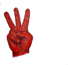 Red Peace Hand Two Stamp