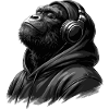 Gorilla schlägt Kapuzenpullover-Porträt