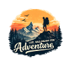 Adventure Life on Mountain Sunset