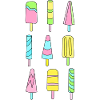 Bunte Eis am Stiel