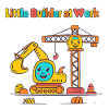 Little construction worker at crane