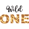 Wild One Giraffe Print Letters