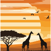 Safari Sunset Giraffe Africa Landscape Shirt