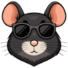 Mouse chic schwarze Brille
