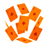 Orange Aces Playing Cards