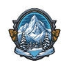 Mountains Winter Landscape Emblem