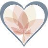 Pastel heart with leaf overlay
