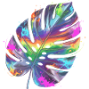 Regenbogen Monstera Wasserfarbe