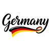 Elegant Germany Lettering Black Red Gold