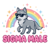 Sigma Male Wolf – Funny Meme Design