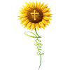 Jésus chrétien inspirant de tournesols