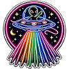 UFO Neon Alien Rainbow Alien Space